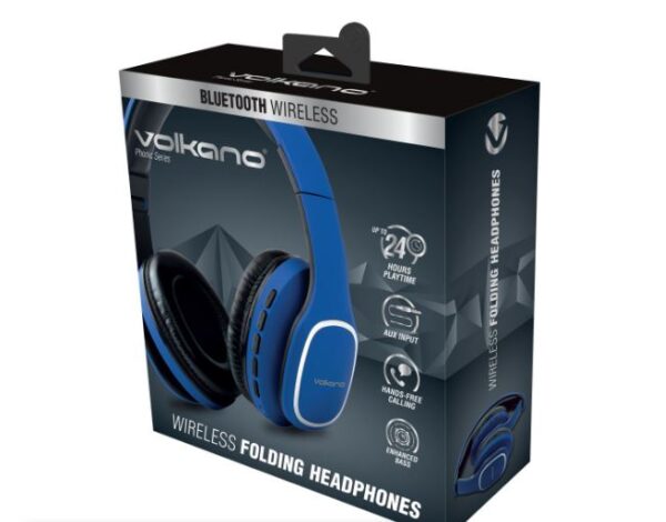 Volkano Wireless Bluetooth Headphones - Phonic Series - Blue