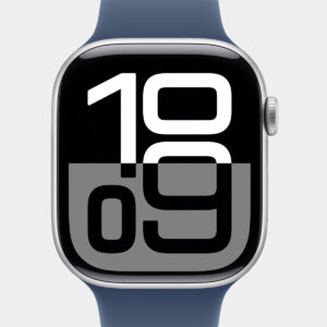 Apple Watch Series 10 GPS 46mm Silver Aluminium Case with Denim Sport Band - M/L